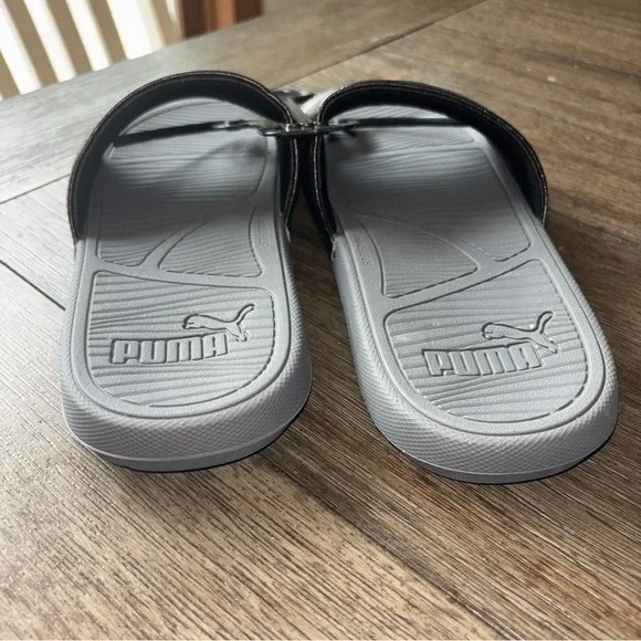 Puma Gray and Orange Sporty Slide Sandals - Picture 3 of 7
